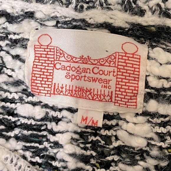 Vintage Cadogan Court Sportswear White  Confetti Mock Neck Sweater M - Picture 6 of 9